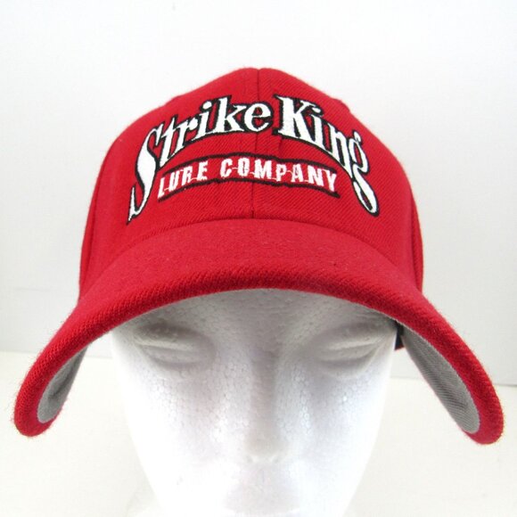 Strike King Lure Company Emb Logo Men's Red A-Flex ProFlex Stretch Cap Hat - Picture 2 of 10